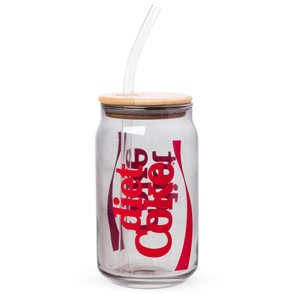 Silver Buffalo Coca-Cola Diet Coke Glass Jar Tumbl
