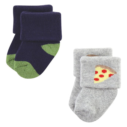 Hudson Baby Baby Girls' Cotton Rich Newborn and Terry Socks, Snacks, 0-6 Months