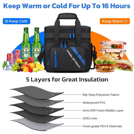 Maelstrom Insulated Lunch Box, 20L Double Deck Cooler Bag for Men Women