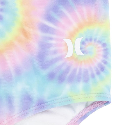 Traje de baño de una pieza Hurley para niñas, multicolor, talla extra grande