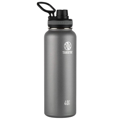Takeya Originals Vacuum-Insulated Stainless-Steel Water Bottle, 40oz, Graphite