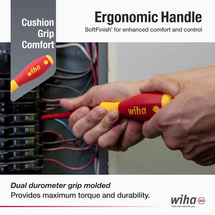 Wiha 32091 5-Piece 1000-Volt Slotted and Phillips Insulated Screwdriver Set