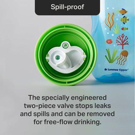 Tommee Tippee Sippee Cup, Water Bottle for Toddlers, 9 Months+, 10oz, Spill-Proof, Bite-Resistant Spout, BPA Free, Pack of 3, Red, Purple and Green