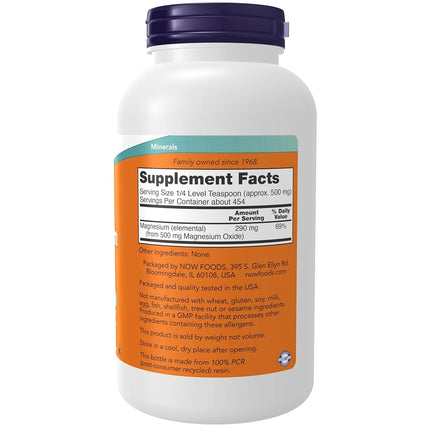 NOW Magnesium Oxide Powder, 8-Ounce