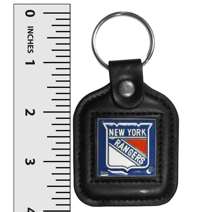 NHL Siskiyou Sports Fan Shop New York Rangers Square Leather Key Chain One Size Black