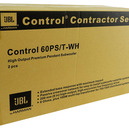 JBL Professional C60PS/T-WH Subwoofer Colgante Tipo Colgante con Crossover Pasivo, Blanco, Se Vende en Pareja