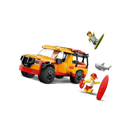 LEGO City Lifeguard Beach Rescue Truck Toy for 6+ Year Old Boys & Girls, Vehicle Building Set with 2 Minifigures, Kids Toy Car and a Shark Figure, Construction Playset for Creative Role Play 60453