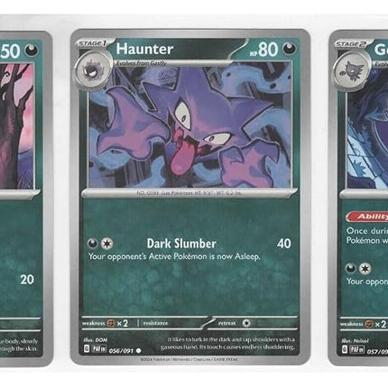Gengar 057/091 - Paldean Fates � Pokemon � Evolution Card Lot - Set Gastly Haunter