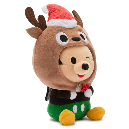Disney Store Official Mini Mix-Its Plushies – Mickey Mouse Holiday - Cute Stuffed Animals - Mix & Match Detachable Hats - Hook and Loop Strap - Plush Toys for Kids and Collectors, 7 Inch