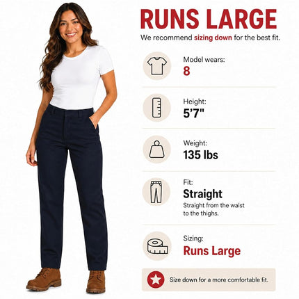 Dickies Women's Flex Original Fit Work Pants, Black, 18 Petite