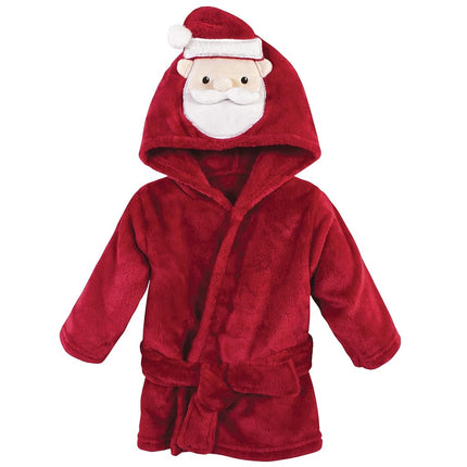 Hudson Baby Albornoz unisex de felpa con cara de animal, Papá Noel rojo, 0-9 meses