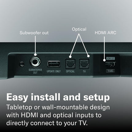 Yamaha SR-B20A Sound Bar with Built-in Subwoofers and Bluetooth