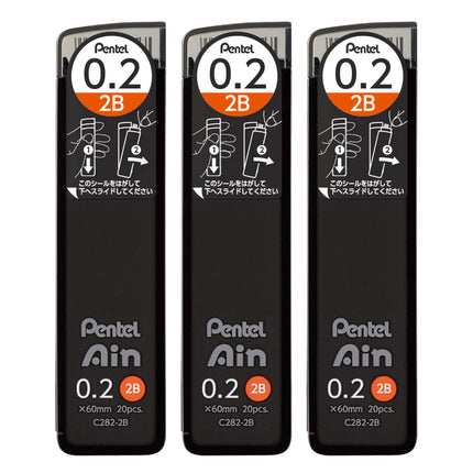 Pentel Ain AMZ-XC2822B3P Mechanical Lead, 0.008 in