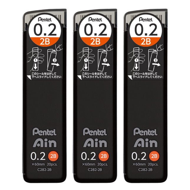 Pentel Ain AMZ-XC2822B3P Mechanical Lead, 0.008 in