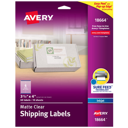 Avery Matte Frosted Clear Address Labels for Inkje