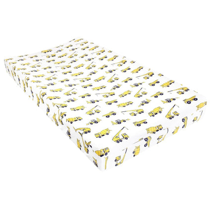 Hudson Baby Unisex Baby Changing Pad Cover, Constr