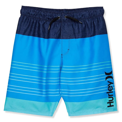Short de bain à enfiler Hurley pour garçons, Neptune Bleu/Rayé, 4T