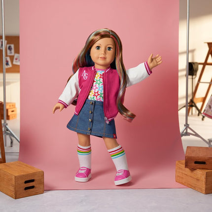 American Girl, Truly Me 18-inch Doll #101 with Gray Eyes, Wavy Caramel Hair, Light-to-Medium Skin, for Ages 6+