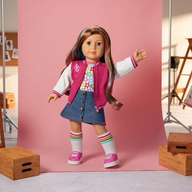 American Girl, Truly Me 18-inch Doll #101 with Gray Eyes, Wavy Caramel Hair, Light-to-Medium Skin, for Ages 6+