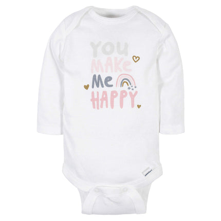 Gerber Paquete de 6 unidades de mamelucos de manga larga orgánicos, conjunto de camisetas para bebés y niños pequeños, osos, recién nacidos, EE. UU.
