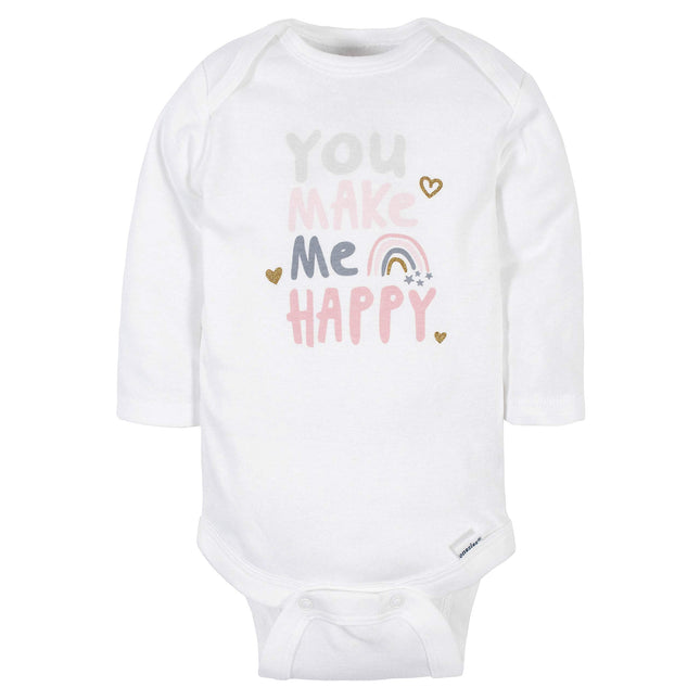 Gerber Paquete de 6 unidades de mamelucos de manga larga orgánicos, conjunto de camisetas para bebés y niños pequeños, osos, recién nacidos, EE. UU.