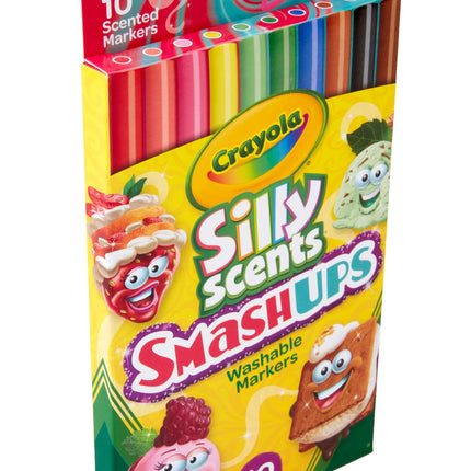 Crayola 10 Ct Silly Scents Smash Ups, Slim Washable Markers