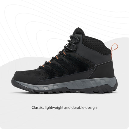 Columbia Men's Strata Trail Mid Waterproof Hiking Shoe, Black/Owl, 11.5 Wide