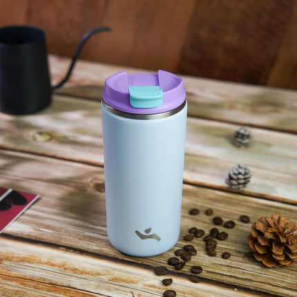 Konokyo Tumbler with Lid, 16 oz Travel Coffee Mug Double Wall Vacuum Stainless Steel Thermal Metal Cup Insulated Water Bottle,Haze Ash