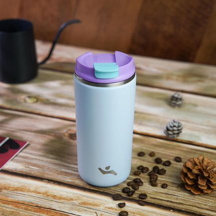 Konokyo Tumbler with Lid, 16 oz Travel Coffee Mug Double Wall Vacuum Stainless Steel Thermal Metal Cup Insulated Water Bottle,Haze Ash