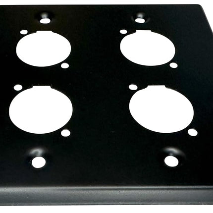 DIYTECH XLR Wall Plate Blank and XLR Panel Combo - Perfect for Professional Audio Setups in Studios, Theaters, and Conference Rooms - Easy to Install and Durable Design (4 Port Black)
