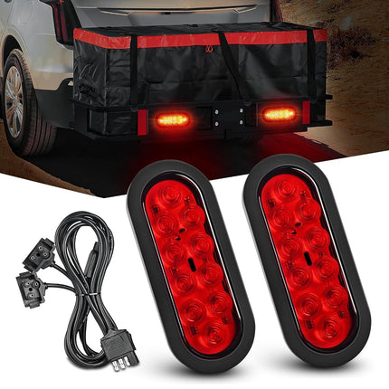 Nilight Hitch Cargo Carrier Oval Light Kit 2PCS 6I