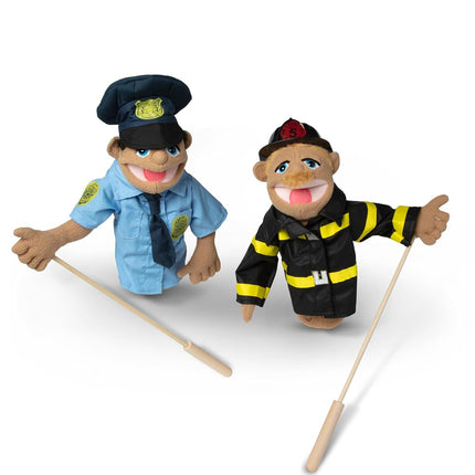 Melissa & Doug Puppet Bundle - Police Officer and Firefighter