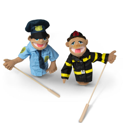 Melissa & Doug Puppet Bundle - Police Officer and Firefighter