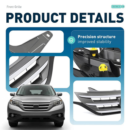 ALMULOO Grille Compatible with 2012-2014 CRV EX/EX-L/LX/Touring 4 Door