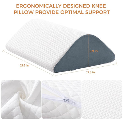 Knee Wedge Pillow for Post-Surgery Recovery-Leg Elevation Support for Sleep Position, Alleviating Lower Back & Hip Pain Enhancing Circulation in Ankles Legs Triangle Pillow with Removable Cover