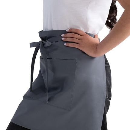Chef Works Unisex Half Bistro Server Apron, Gray, One Size