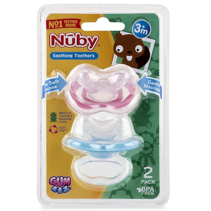 NUBY SOFTFLEX Gum-EEZ First TEETHER 0M+ Boys Blue/Green BPA Free