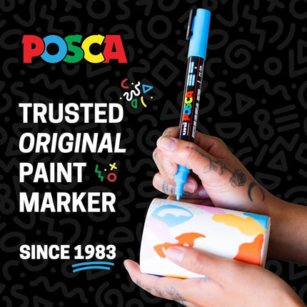 Posca Acrylic Paint Marker Set, 8 Color Medium, PC-5M, Version 2 (PC5M8SET)