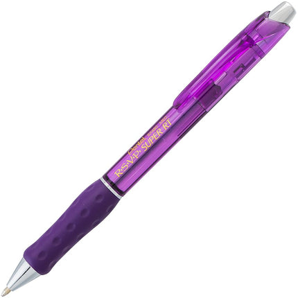 Bolígrafo Pentel RSVP Super RT, (1.0 mm) trazo medio, tinta violeta, caja de 12 (BX480-V)