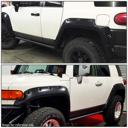 DNA Motoring WF-81012-MBK, 4 piezas, diseño remachado tipo "Pocket", guardabarros para ruedas