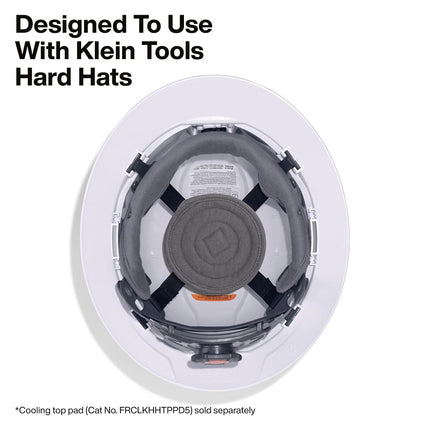 Klein Tools FRCLKHHSWTBND4 Flame-Resistant Cooling Hard Hat Sweat Band with 90-Minute Active Cooling Insert, Cat 2 Arc Flash, Adjustable Velcro Strap
