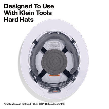Klein Tools FRCLKHHSWTBND4 Flame-Resistant Cooling Hard Hat Sweat Band with 90-Minute Active Cooling Insert, Cat 2 Arc Flash, Adjustable Velcro Strap