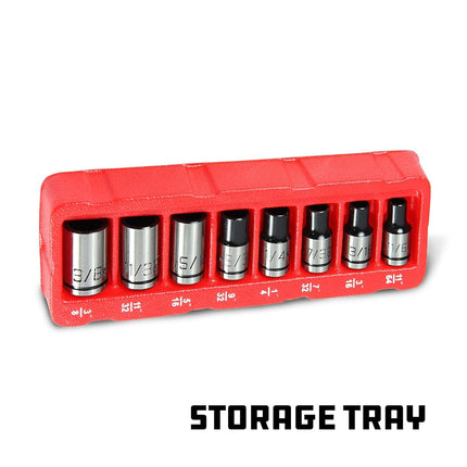 Powerbuilt 642053 1/4" Dr. SAE Universal Spline Socket Set (8 Piece) (3/16" - 3/8")