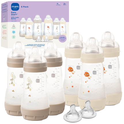 MAM 9oz Easy Start Anti-Colic Baby Bottles, Medium