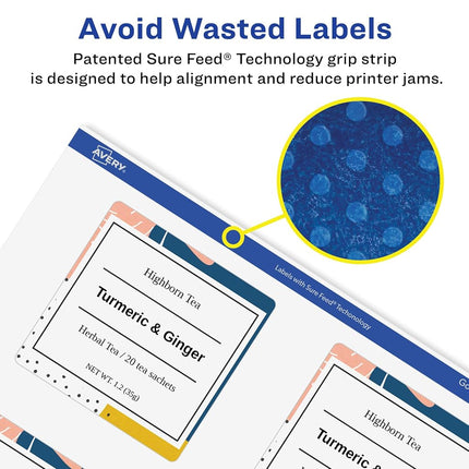 Avery Glossy Clear Square Labels with Sure Feed, 2.75" x 2.75", 60 Glossy Clear Labels, Print-to-The-Edge, Laser/Inkjet Printable Labels
