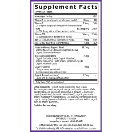 New Chapter Iron Supplement - Iron Food Complex with Organic Whole Food Ingredients + Promotes Healthy Iron Levels + Non-Constipating + Non-GMO + Gluten Free – 60ct