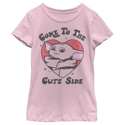 T-shirt STAR WARS The Mandalorian Fille Grogu Mignon Seigneur, Rose clair, Très petit