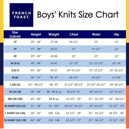 Polo uniforme French Toast à manches courtes en piqué pour garçons (tailles standard et forte), couleur or, 18-20 forte