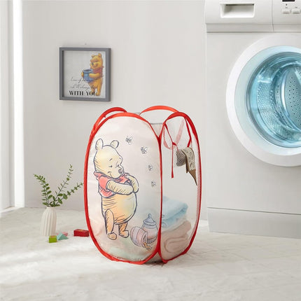 Disney Winnie the Pooh Pop Up Hamper with Durable Carry Handles for Laundry, Nursery, Storage, 21'' H x 13.5'' W X 13.5'' L