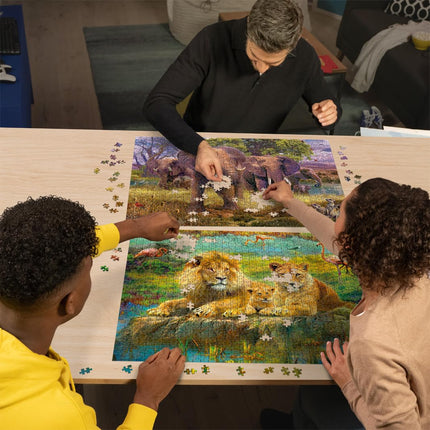 Ravensburger 12000340 - African Animals - 2x 1000 pieces jigsaw puzzle – Puzzle for adults and kids age 14 years up, animal puzzle